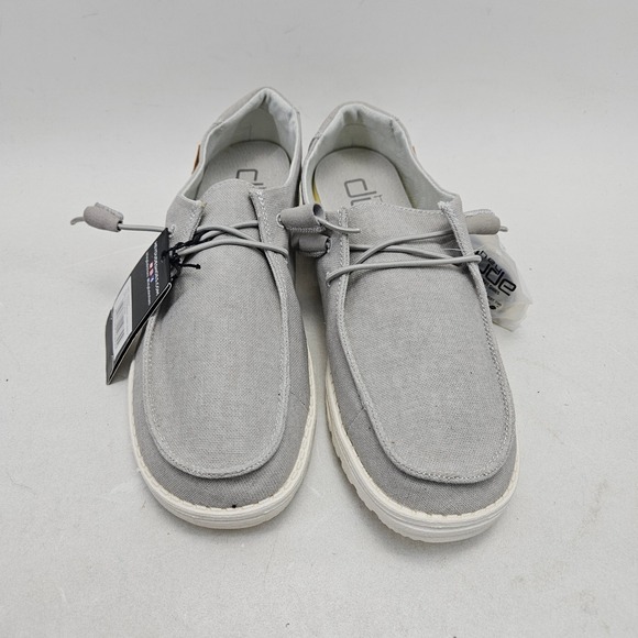Hey Dude Wendy Light Grey Chambray Slip On Loafers Women Size 10 NEW - Picture 11 of 13